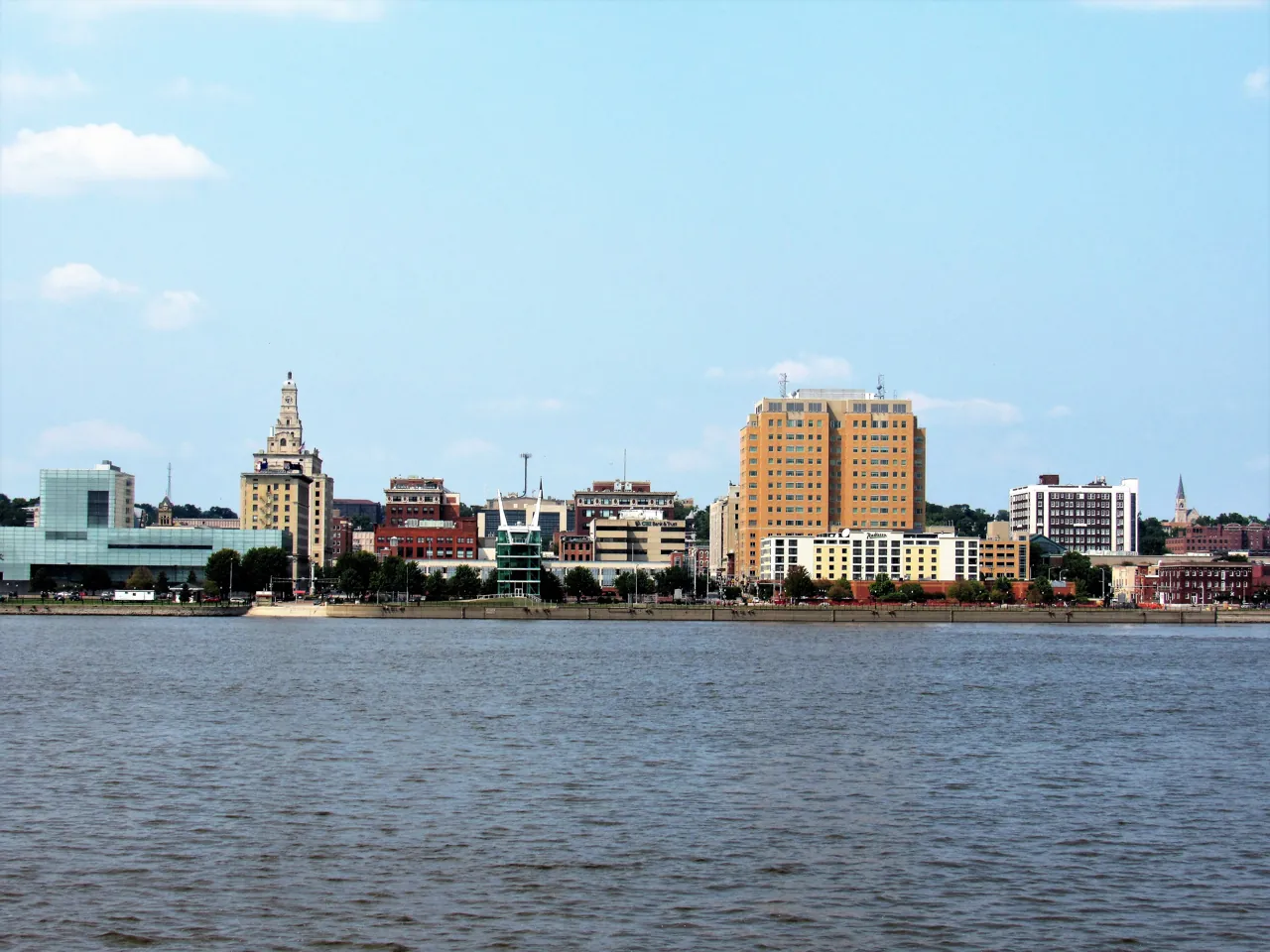 Davenport skyline seen from Rock Island in August 2018