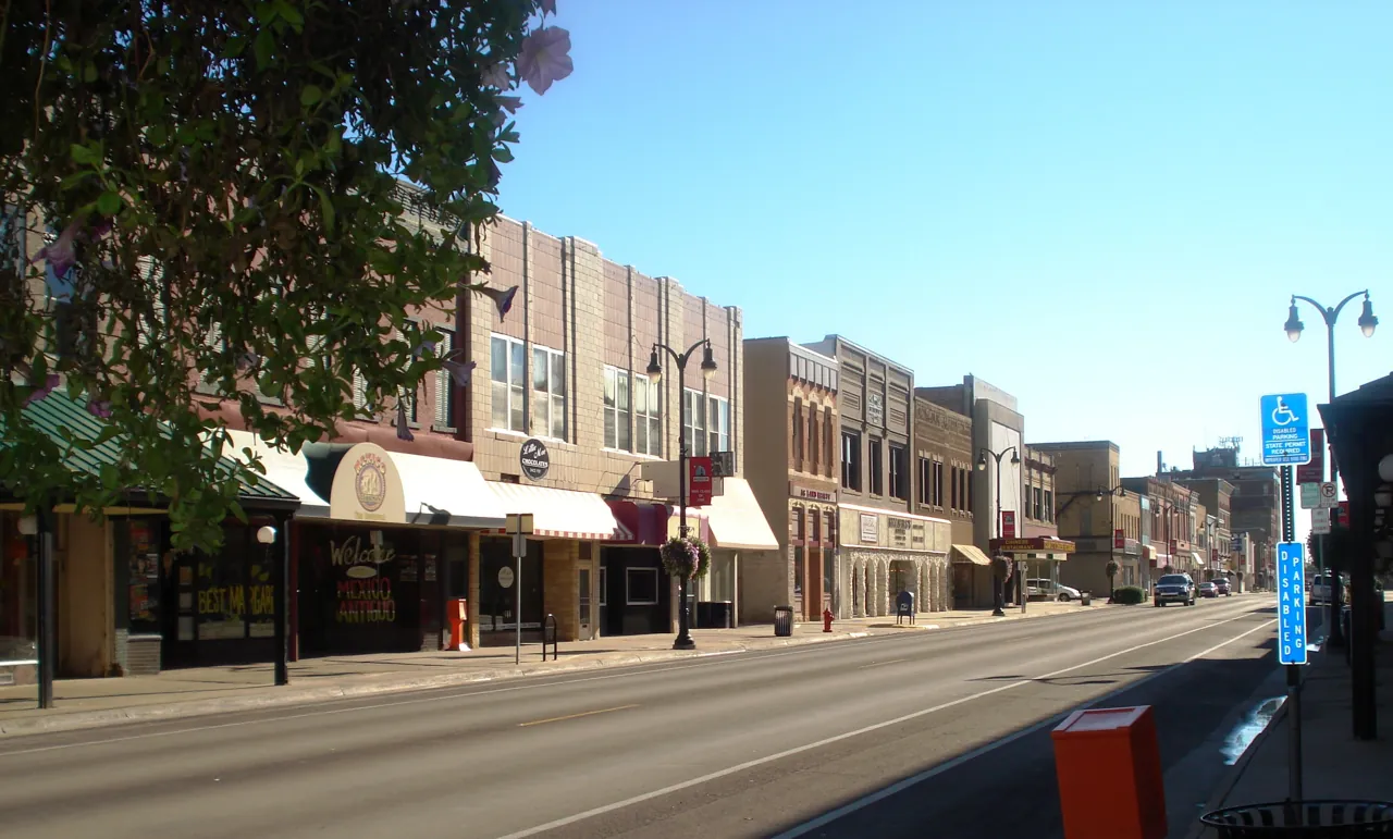 Historic Main Street in Marshalltown, photographed in 2011