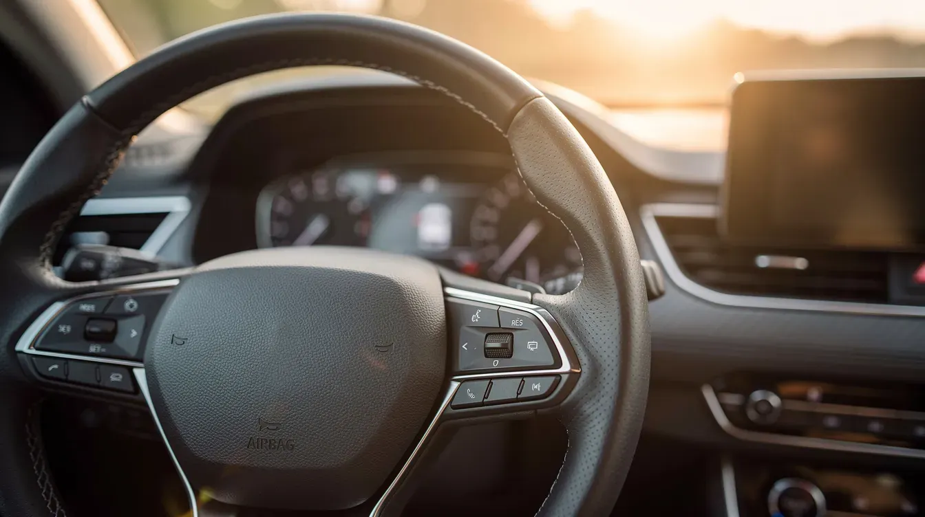 Illustration of a car dashboard in sunlight
